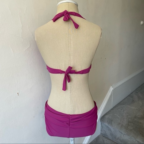 Cameo Water Wear Berry Two Piece Twist Front Halter Bikini Size Medium EUC - Picture 3 of 9